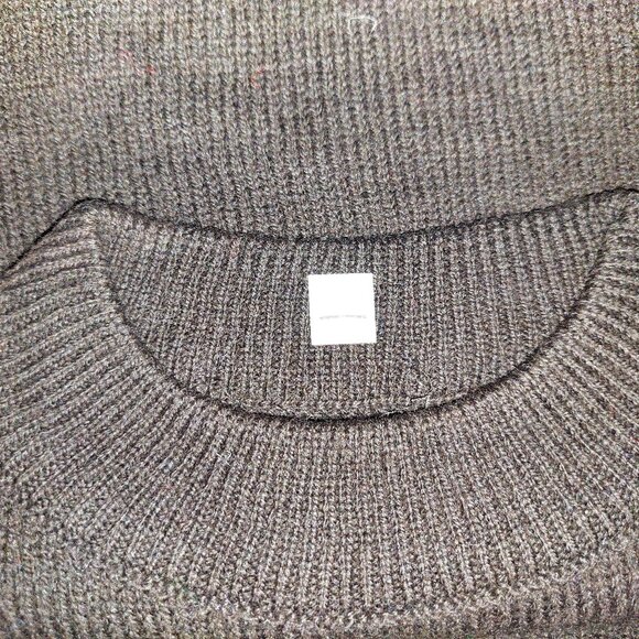 Vintage 1940s Long Sleeve Dark Brown Crew Neck Knit Sweater w/ 2 Front Pockets - Picture 10 of 10